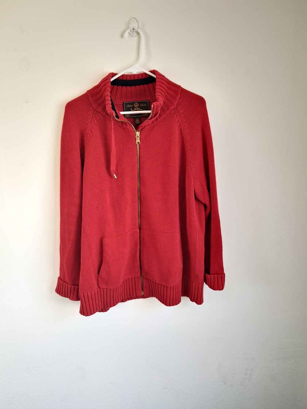 Ralph Lauren Cable Knit Full Zip Cardigan Sweater Black label 1X